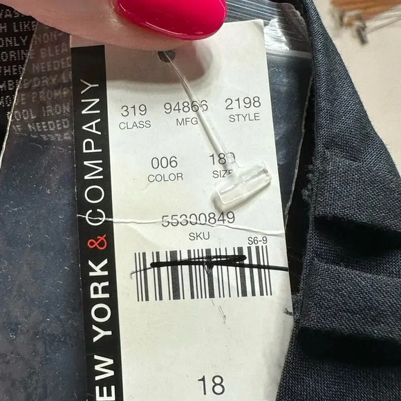 New York &‎ Company stretch black dress capri pants flat front pockets NEW - Picture 5 of 6